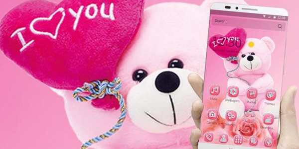 Theme Pink Teddy Bear Love screenshot 5