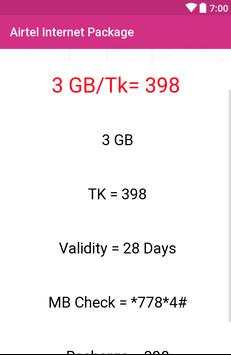 Airtel Internet Package screenshot 4