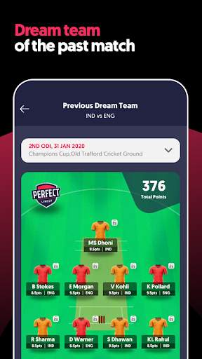 Perfect Lineup - Fantasy Cricket Team Prediction screenshot 8
