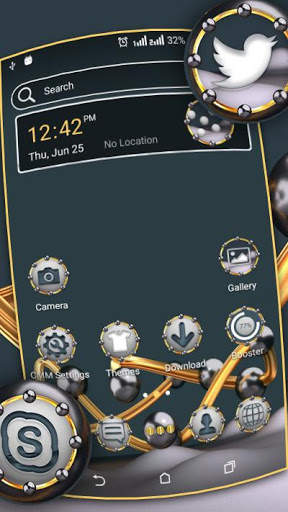 3D Metallic Ball Launcher Theme screenshot 2