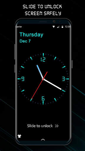 Analog Digital Clock Lock Screen 2 تصوير الشاشة