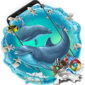 3D Pretty Dolphin Theme Blue Theme 1.1.9