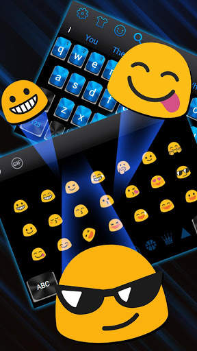 Classic Black Blue Keyboard Theme स्क्रीनशॉट 2