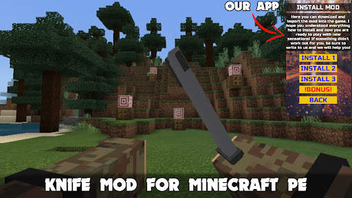 Knife Mod in Minecraft PE screenshot 2
