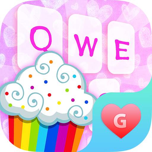 Sweet Rainbow Cupcake Keyboard Theme for Girls 1.0