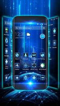 Tema di tecnologia futuristica al neon blu screenshot 2