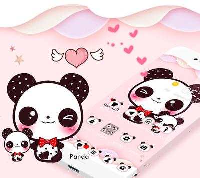 Pink Cute Panda Lovely Theme 1 تصوير الشاشة