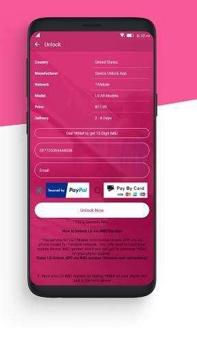 Free Unlock Network Code for LG SIM screenshot 4