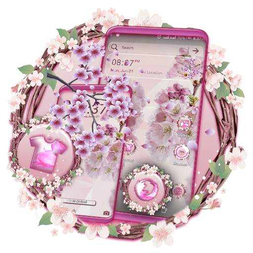 Pink Cherry Blossom Launcher Theme 1.2