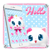 Pink Blue Kitty Princess icon