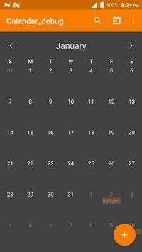 Calender screenshot 1