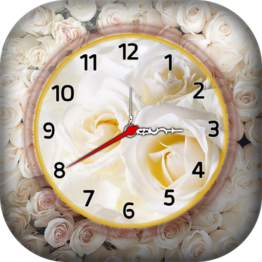 White Rose Clock Live Wallpaper - Clock Wallpaper icon