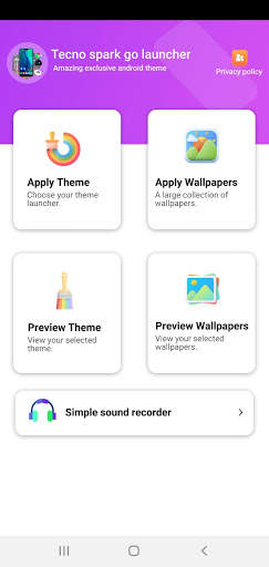 launcher Theme For Tecno Spark Go & Voice Recorder screenshot 1