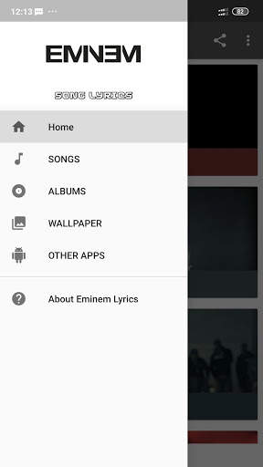 Eminem Lyrics screenshot 1