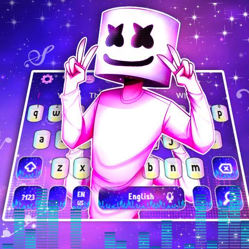 Galaxy Neon DJ Keyboard Theme 10001001