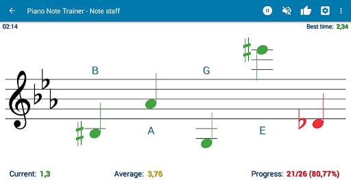 Read notes MIDI/USB support - Piano Note Trainer screenshot 2