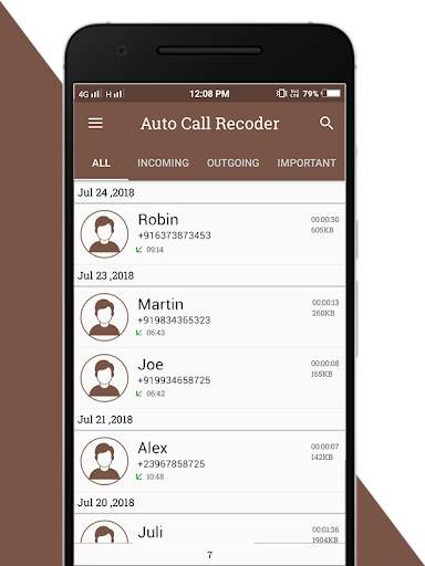 Auto Call Recoder 4 تصوير الشاشة