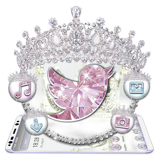 Royal Diamond Crown Launcher Theme أيقونة