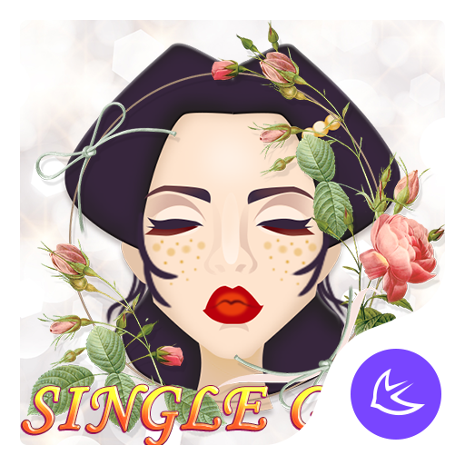 Lovely single girl APUS Launcher fashion theme أيقونة