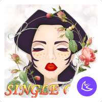 Lovely single girl APUS Launcher fashion theme on 9Apps