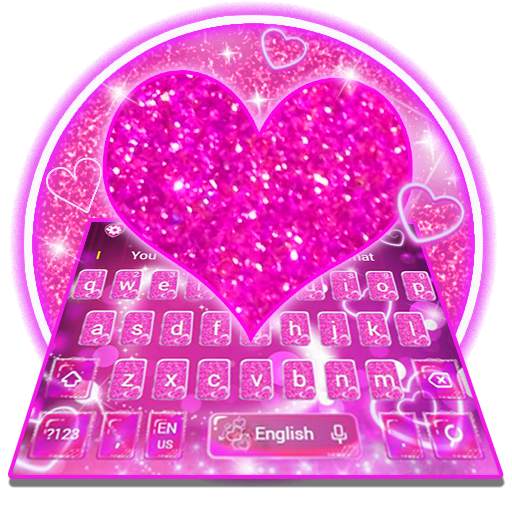 Sparkling Heart Keyboard Theme 10001004