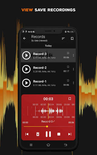 voice recorder app free for android screenshot 1