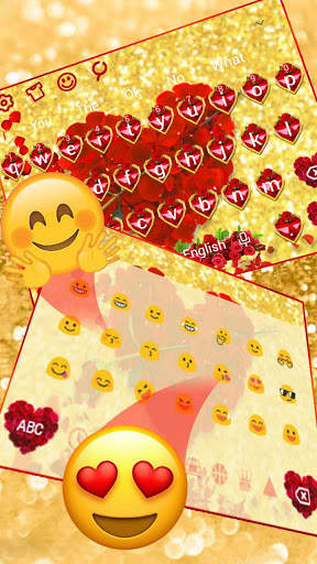 Rose Glitter Keyboard Theme screenshot 3