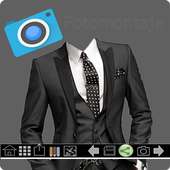 Men's suit. Photo Montage logo