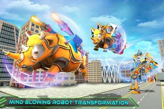 Real Robot Rhino Attack Car Transform Games screenshot 1