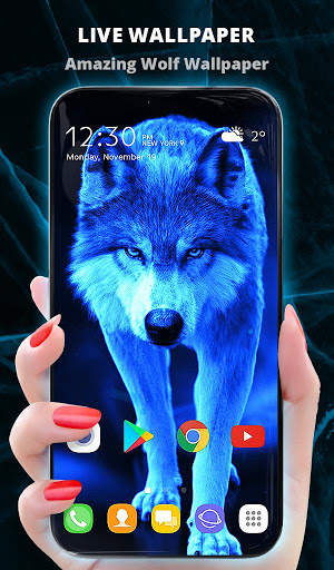 Ice Wallpaper and Keyboard - Lone Wolf screenshot 1