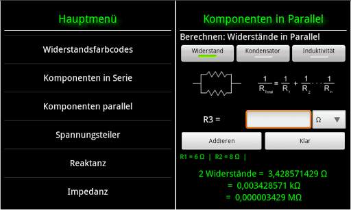 Elektronik Rechner screenshot 2