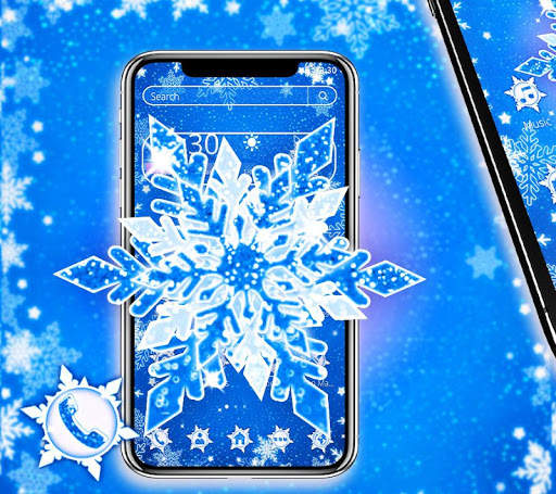 Blue Bright Snowflake Theme screenshot 2