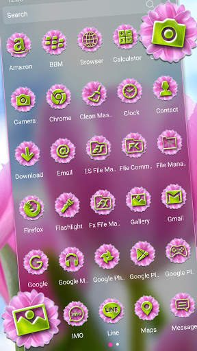 Pink Tulips Flowers Launcher Theme screenshot 2