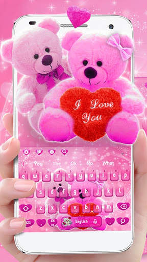 Couple Bear Love Keyboard Theme screenshot 1
