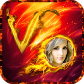 Fire Text Photo Frame App icon