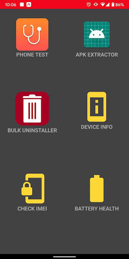 Phone Tester, Apk extractor, bulk uninstaller screenshot 1