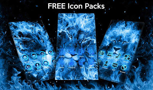 Blue Flaming Lion Live Wallpaper screenshot 3