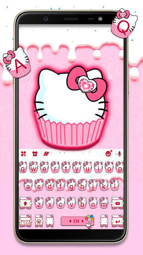 Cat Cupcake कीबोर्ड थीम स्क्रीनशॉट 1