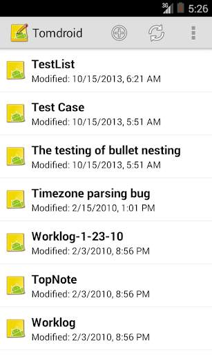 Tomdroid notes स्क्रीनशॉट 1