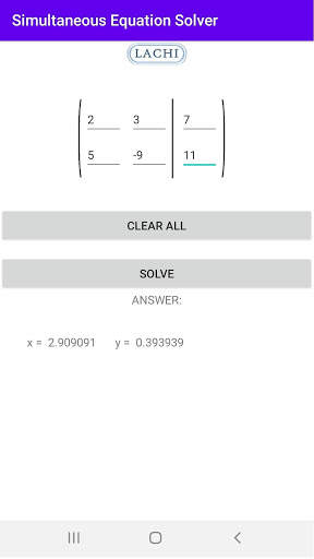 Simultaneous Equation Solver screenshot 2