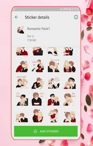 💝New Romantic Stickers for WhatsApp ♥️ screenshot 5