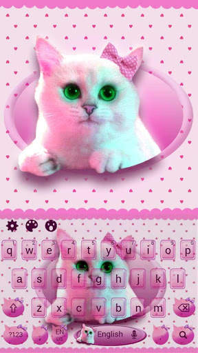 Cute Kitty Pink Bow Keyboard screenshot 4