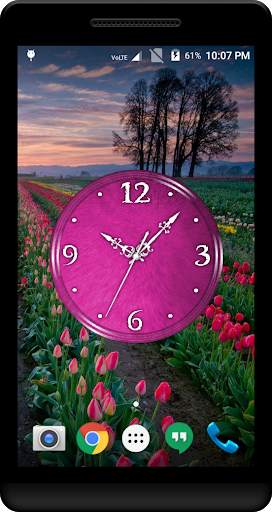 Pink Clock Live Wallpaper screenshot 2