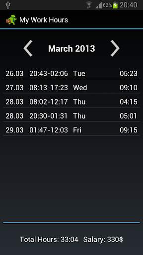 My Work Hours screenshot 2