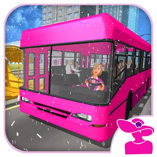 Pink Lady Snow Bus City Driver 3D 1.2