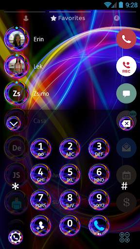 Neon Abstract Phone Dial Theme скриншот 2