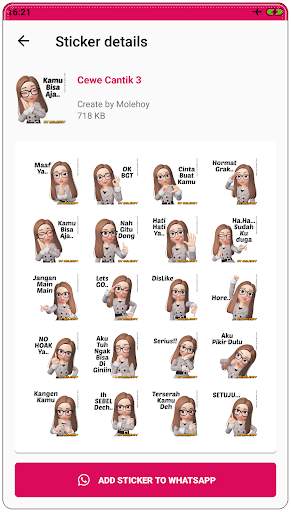 Stiker Cewe Cantik WAStickerApps screenshot 6
