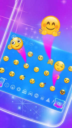 Blue Purple Neon Keyboard Theme screenshot 3