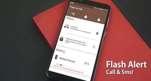 Flash on Call & SMS, Flashlight Alert Bright Torch screenshot 2