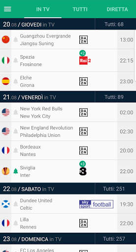 Calcio in TV e Livescore screenshot 1
